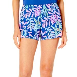 Lilly Pulitzer Purple and Pink Athletic Shorts Vibrant Tropical Print